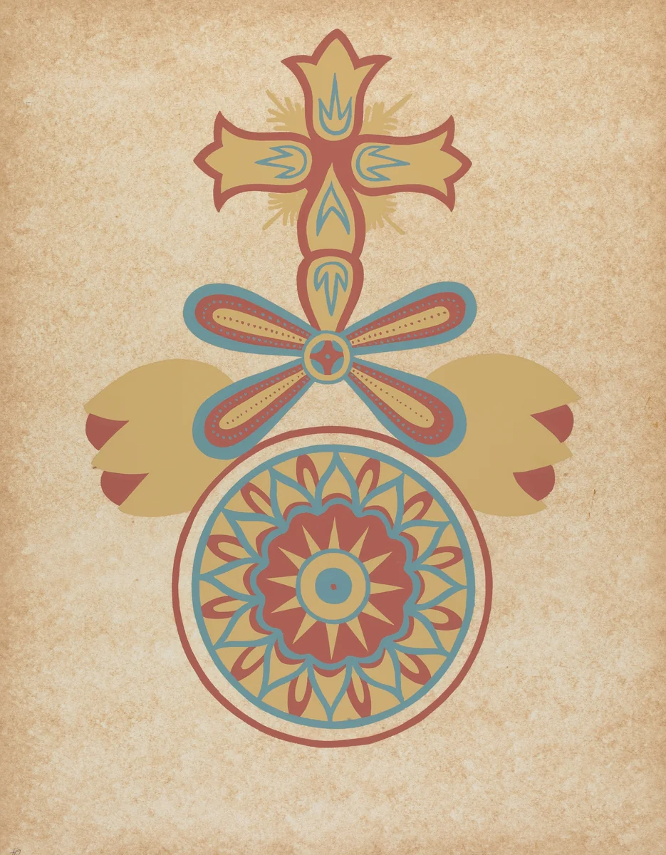 Santa Barbara Mission Doorway Design from the portfolio "Decorative Art of Spanish California" by American 20th Century, index of american design, 1935-1942