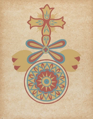 Santa Barbara Mission Doorway Design from the portfolio "Decorative Art of Spanish California" by American 20th Century, index of american design, 1935-1942