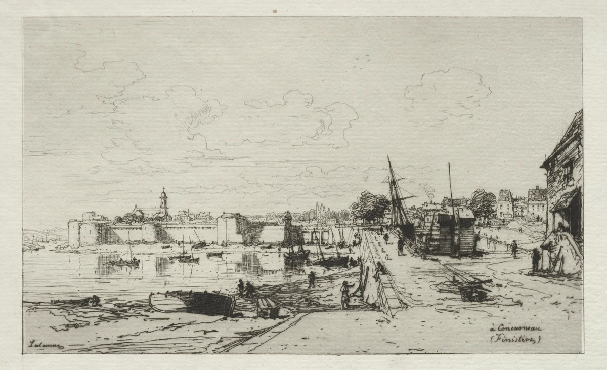 A Concarneau (Finistère) by Maxime Lalanne, print, 1874