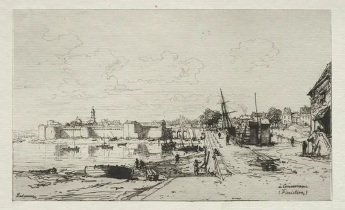 A Concarneau (Finistère) by Maxime Lalanne, print, 1874