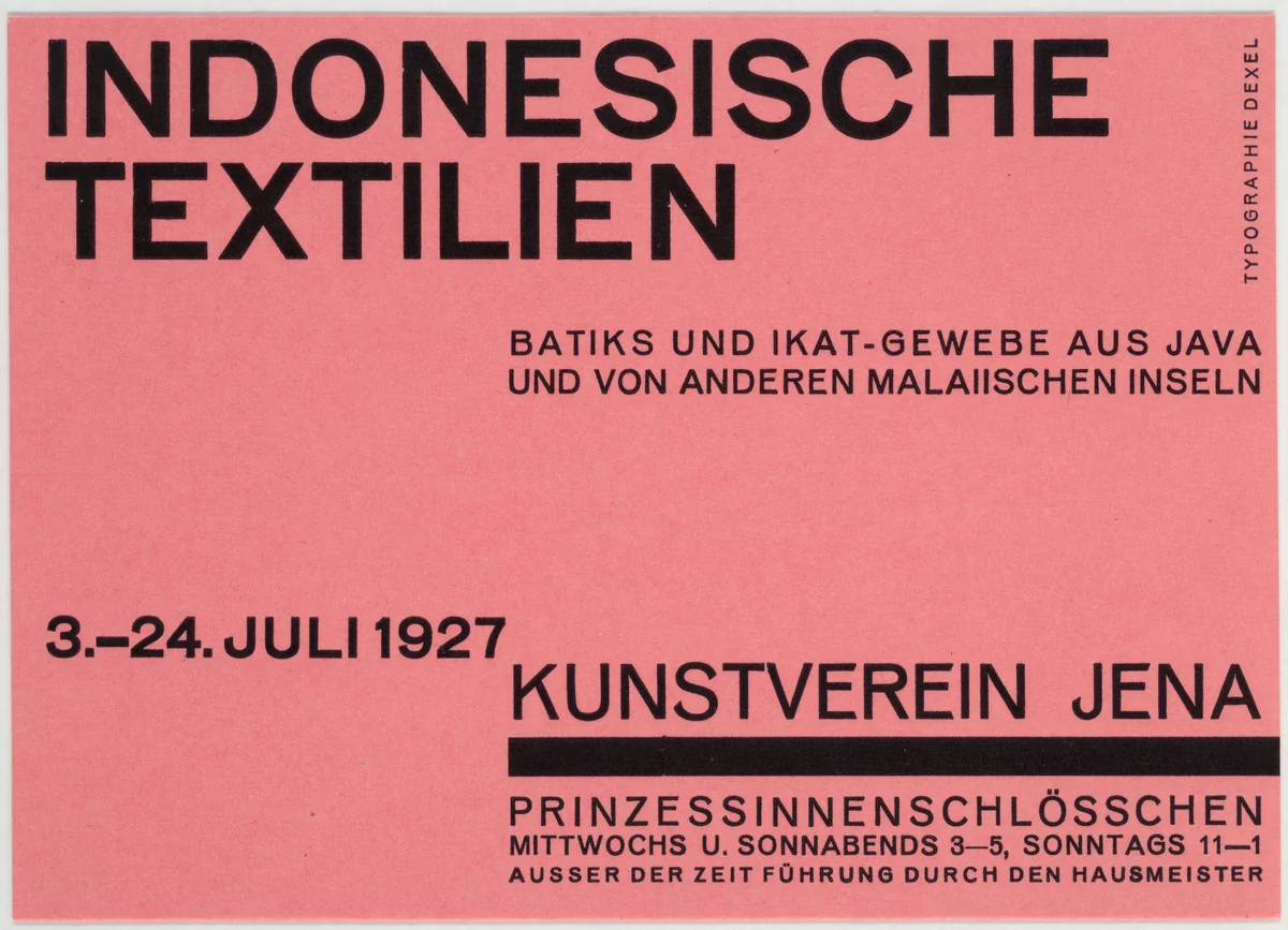 Indonesische Textilien by Walter Dexel, design, 1926