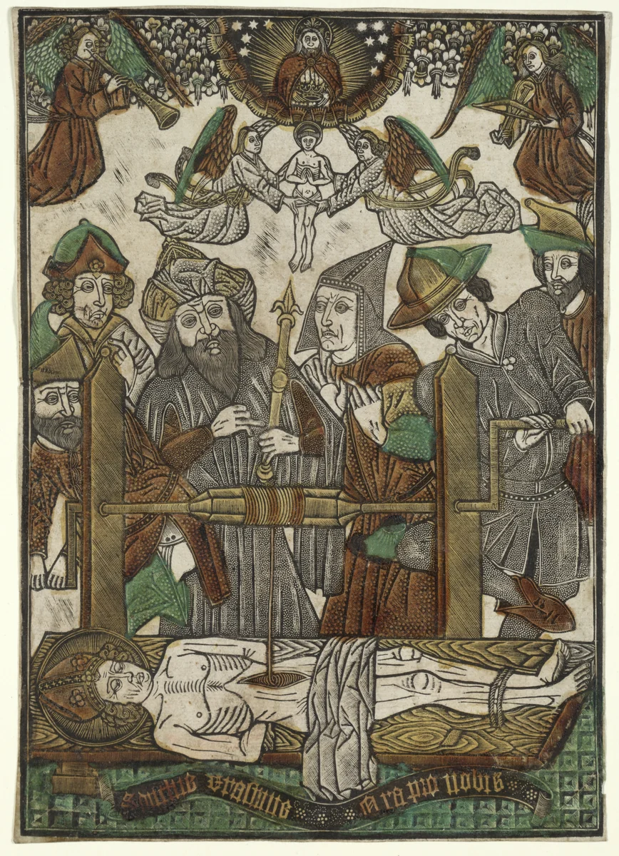 The Martyrdom of St. Erasmus by Master of the Bergwolken, print, 1475-1485