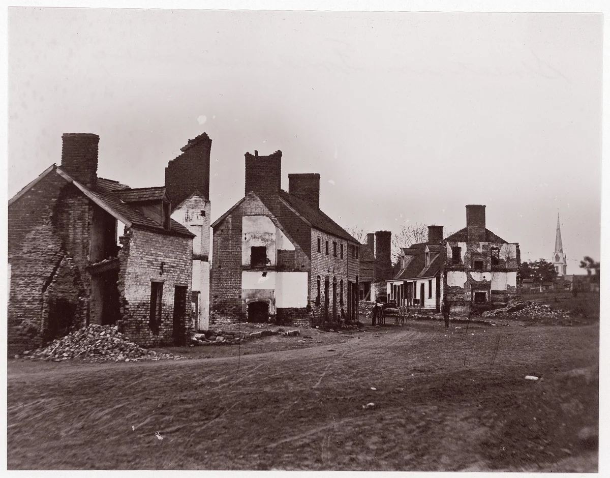 Street in Fredericksburg by Andrew Joseph Russell, photograph, 1863