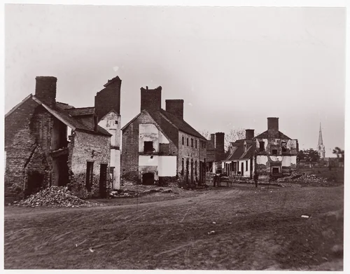 Street in Fredericksburg by Andrew Joseph Russell, photograph, 1863