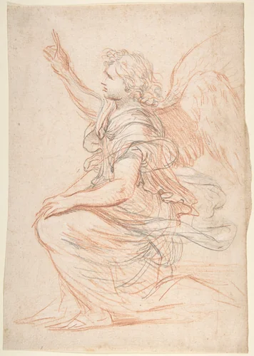 Study for the Archangel Gabriel by Nicolas Mignard, drawing, 1615-1668