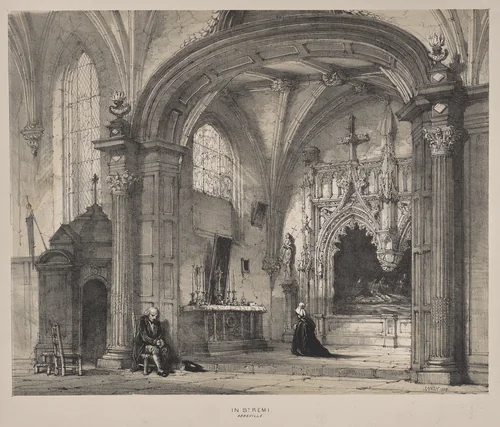 Architecture of the Middle Ages: In St. Remi, Abbeville by Joseph Nash, print, 1838