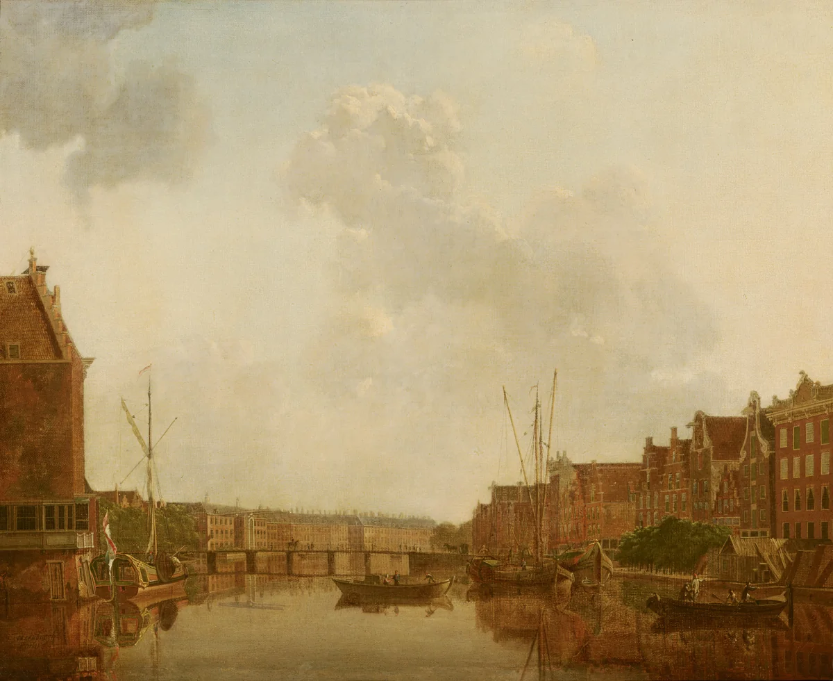 View of the River Amstel in Amsterdam by Gerrit Toorenburgh, painting
