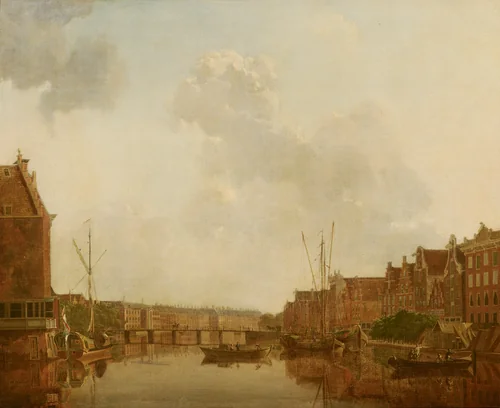 View of the River Amstel in Amsterdam by Gerrit Toorenburgh, painting