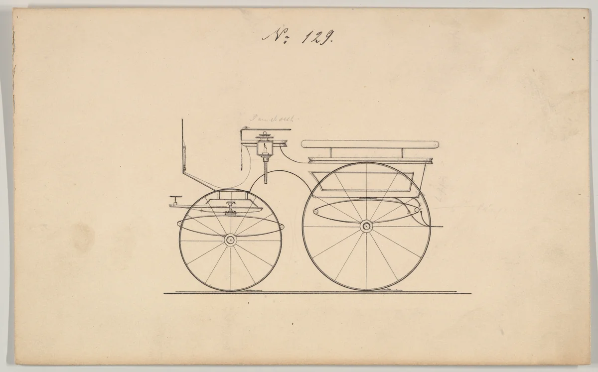 Wagonette #129 by Brewster & Co., drawing, 1850-1860