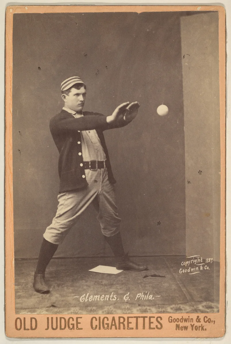 Clements, Catcher, Philadelphia, from the series Old Judge Cigarettes by Goodwin & Company, photograph, 1887