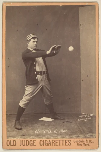 Clements, Catcher, Philadelphia, from the series Old Judge Cigarettes by Goodwin & Company, photograph, 1887