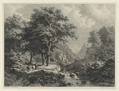 Mountainous Landscape with a Brook by Joseph Hubert Blees
Johann Bernard Klombeck, print, 1864