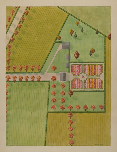 Rutgers Estate and Garden by Helen Miller, index of american design, 1936