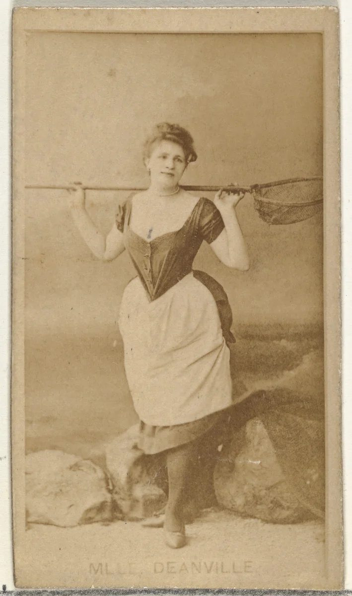 Mlle. Deanville, from the Actors and Actresses series (N145-8) issued by Duke Sons & Co. to promote Duke Cigarettes by W. Duke, Sons & Co., photograph, 1890-1895