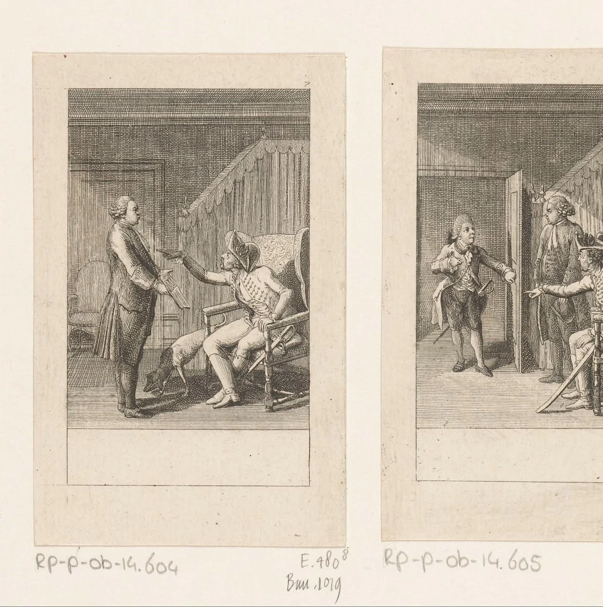 Jonkheer Siegfried reageert zijn woede af op de schoolmeester by Daniel Nikolaus Chodowiecki, print, 1783