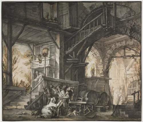Theater Scene by Giovanni David, drawing, 1770-1780