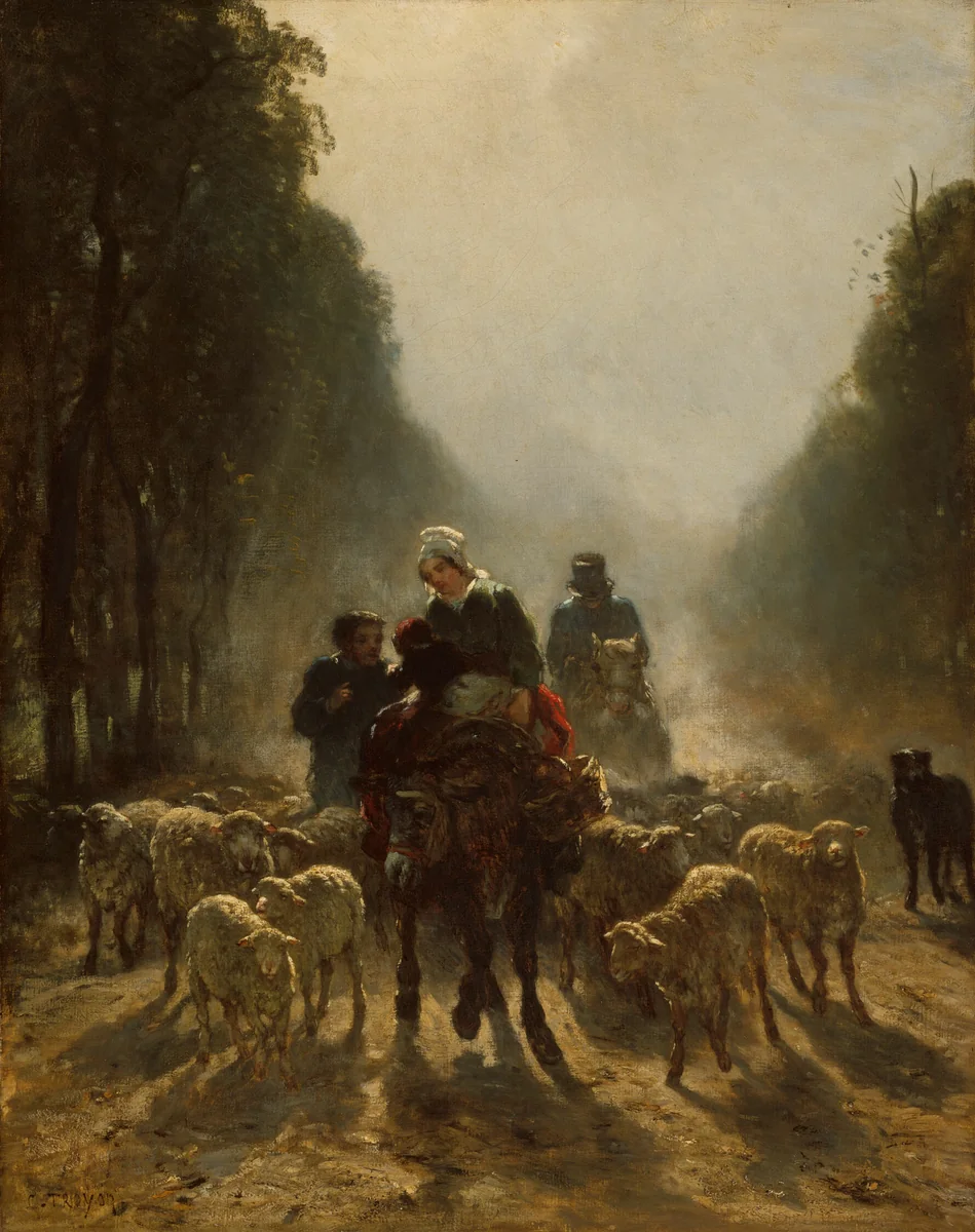 The Road to Market by Constant Troyon, painting, 1858-1859