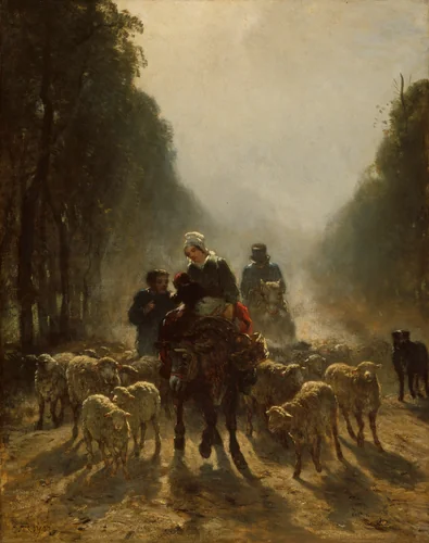 The Road to Market by Constant Troyon, painting, 1858-1859