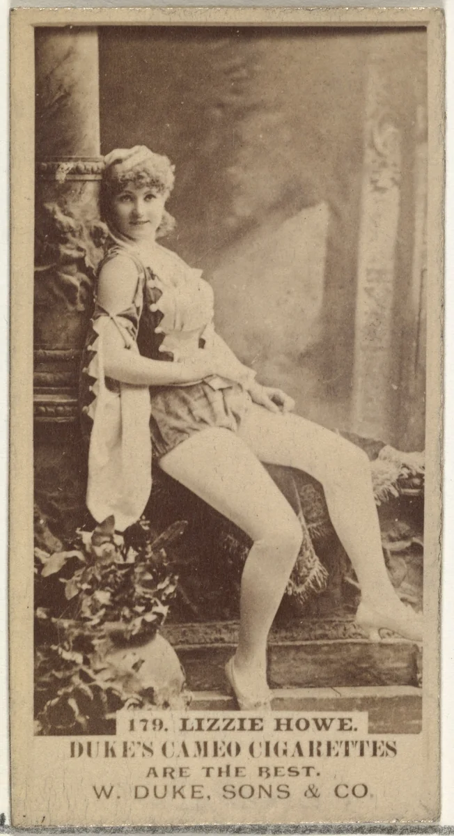 Card Number 179, Lizzie Howe, from the Actors and Actresses series (N145-5) issued by Duke Sons & Co. to promote Cameo Cigarettes by W. Duke, Sons & Co., photograph, 1880-1889