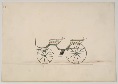 Phaeton (unnumbered) by Brewster & Co., drawing, 1850-1870