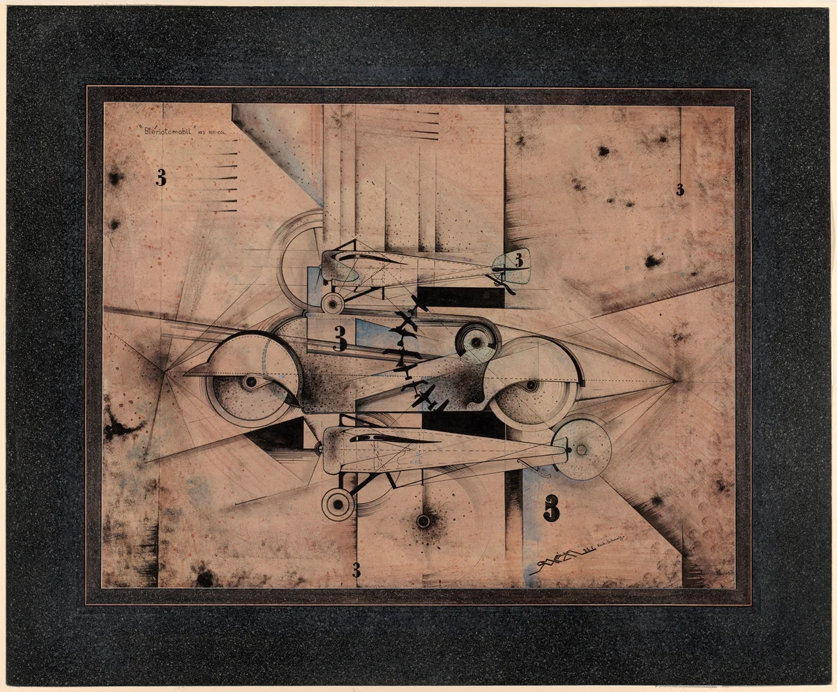 Blériotomobil by Robert Michel, drawing, 1921