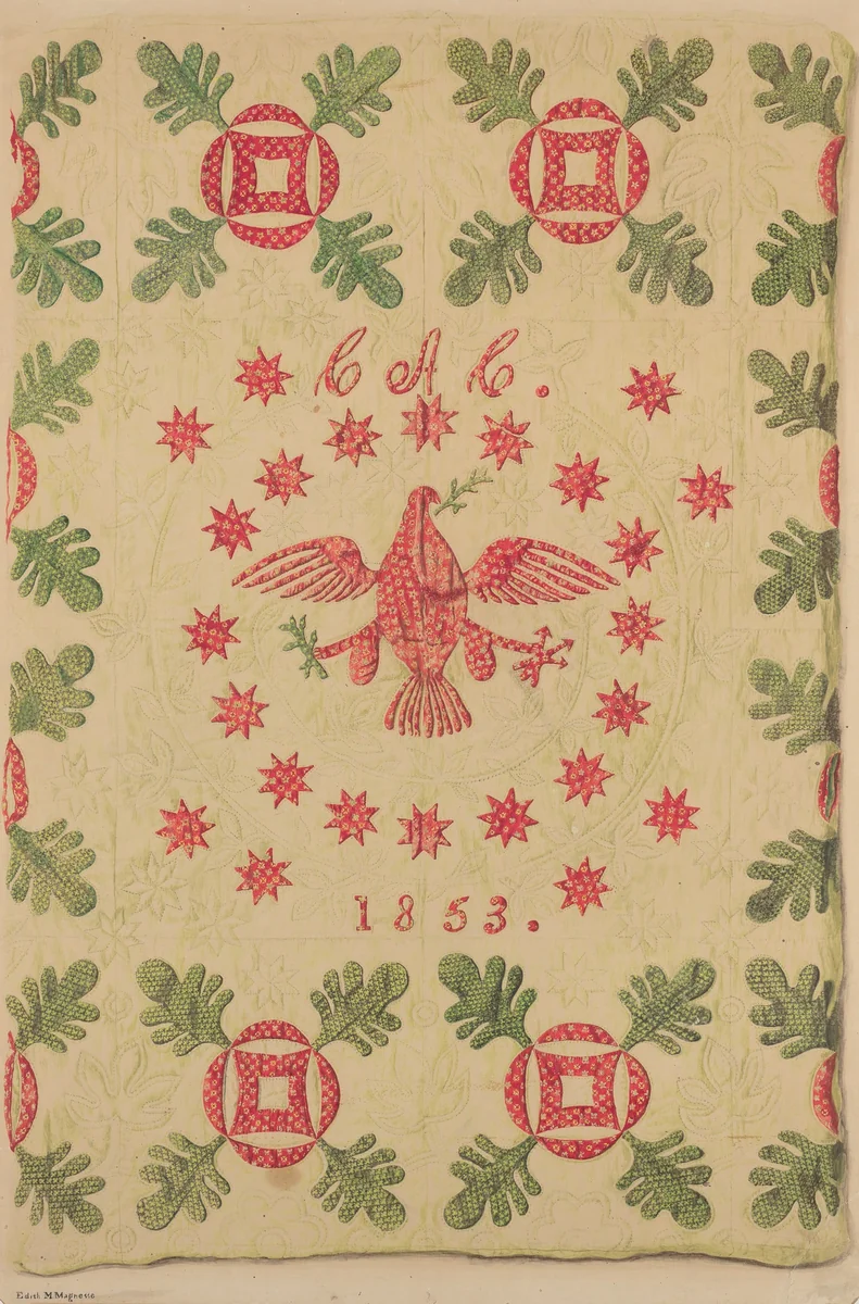 Quilt by Edith Magnette, index of american design, 1941