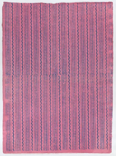 Sheet with an overall zig zag pattern by anonymous, print, 1775-1875