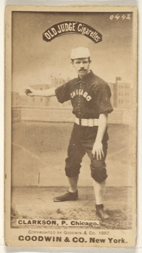 Clarkson, Pitcher, Chicago, from the Old Judge series (N172) for Old Judge Cigarettes by Goodwin & Company, photograph, 1887