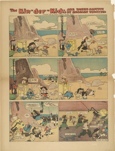 The Kin-der-Kids are Taken Captive by Russian Videttes from The Chicago Sunday Tribune by Lyonel Feininger, print, 1906