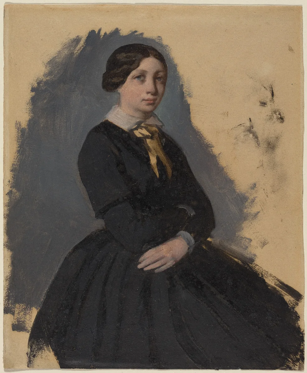 Young Woman in Black by Edgar Degas, drawing, 1861-1865