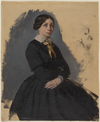Young Woman in Black by Edgar Degas, drawing, 1861-1865
