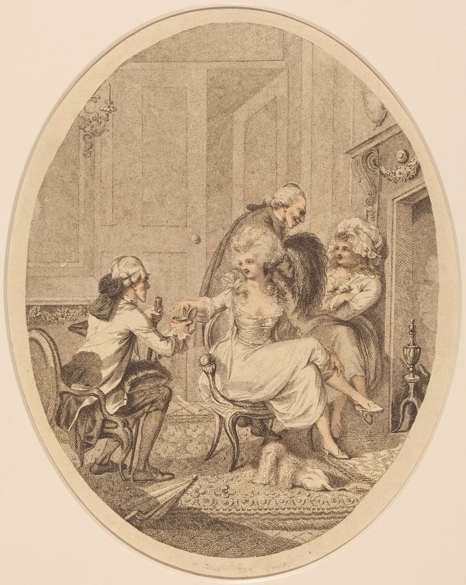 The French Fireside by Peltro William Tomkins, print, 1760-1840