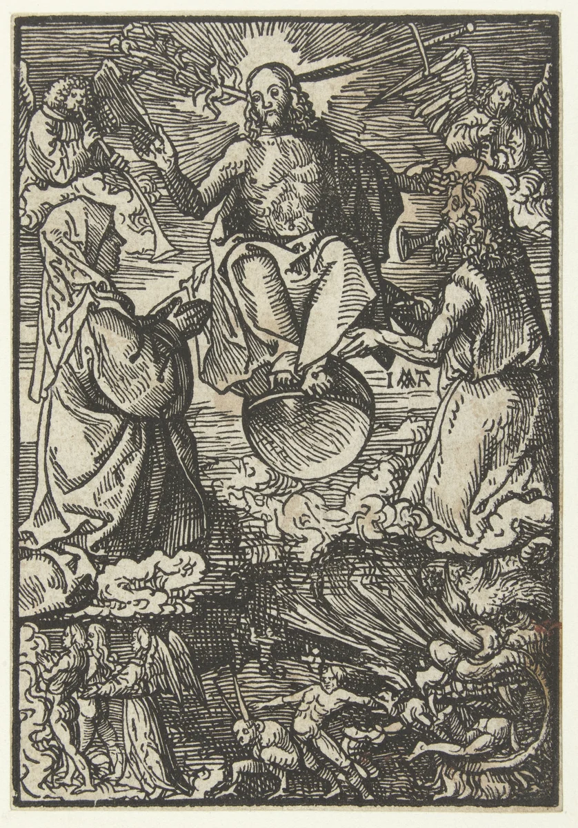 Het Laatste Oordeel by Unknown, print, 1520-1521