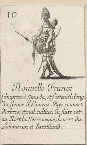 Vrouw uit Nieuw-Frankrijk by Stefano della Bella, print, 1620-1664