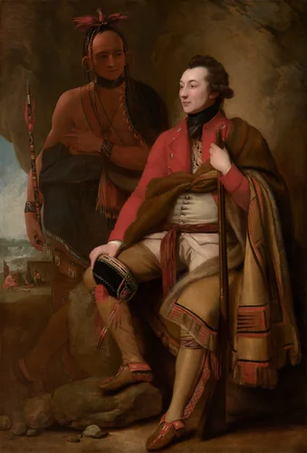 Colonel Guy Johnson and Karonghyontye (Captain David Hill) by Benjamin West, painting, 1776