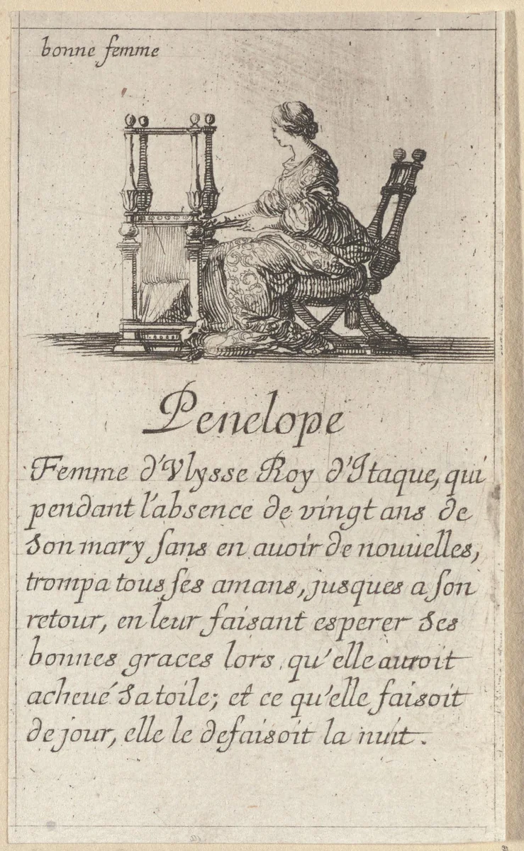 Penelope by Stefano della Bella, print, 1620-1664