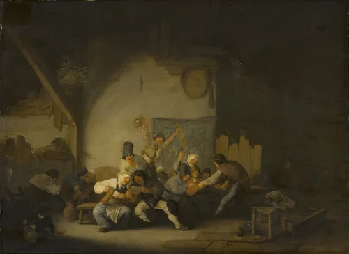 Peasants Making Merry by Adriaen van Ostade, painting, 1630