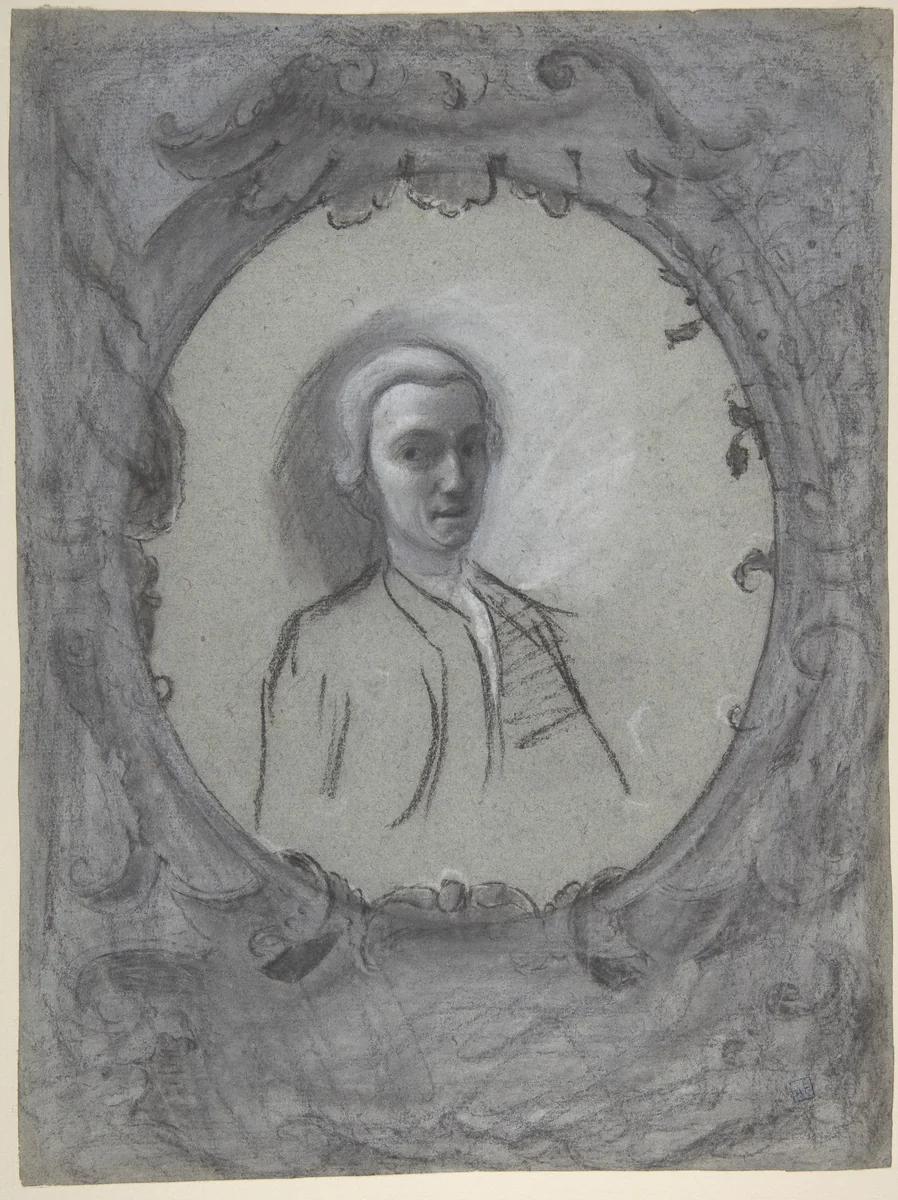 Portrait of a Man Wearing a Wig by Bartolommeo Nazari, drawing, 1699-1758