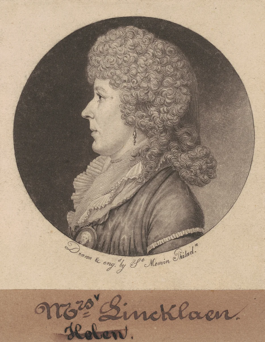 Helen Ledyard Lincklaen by Charles B. J. Févret de Saint-Mémin, print, 1798