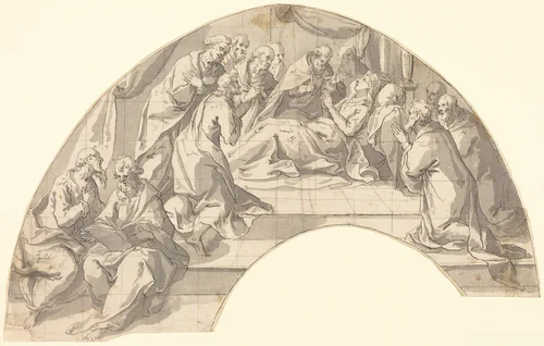 Death of the Virgin by Johann Matthias Kager, drawing, 1620-1630