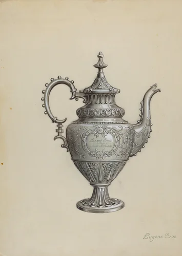 Silver Teapot by Eugene Croe, index of american design, 1936
