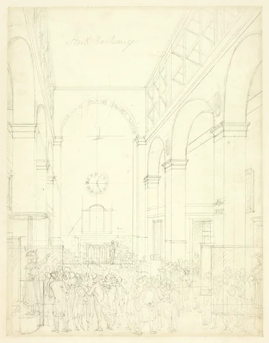 Study for Stock Exchange, from Microcosm of London by Augustus Charles Pugin
Thomas Rowlandson, drawing, 1807-1809