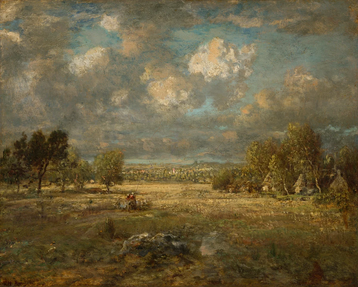 Countryside in Picardy by Théodore Rousseau, painting, 1860