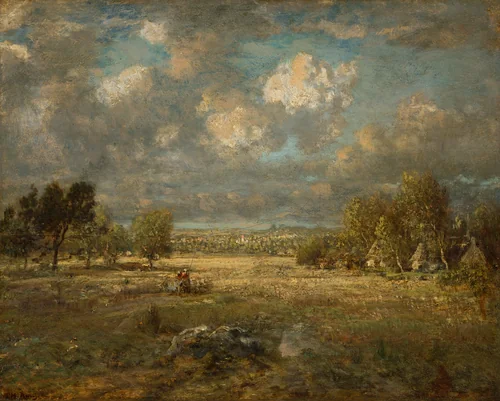 Countryside in Picardy by Théodore Rousseau, painting, 1860