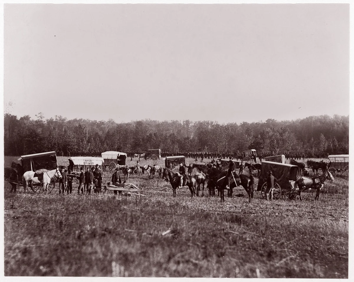 Removing Dead from Battlefield, Marye's Heights, May 2, 1864 by Andrew Joseph Russell, photograph, 1864
