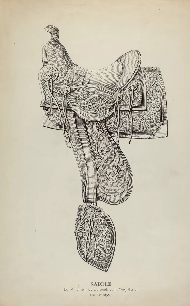 Saddle by Gerald Transpota, index of american design, 1936
