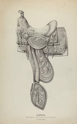Saddle by Gerald Transpota, index of american design, 1936