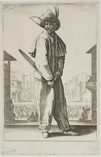 Zanni, from Three Italian Comedians by Jacques Callot, print, 1618-1620