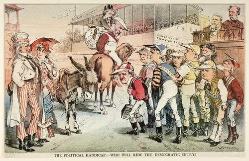The Political Handicap, from Puck by Joseph Keppler, print, 1858-1894