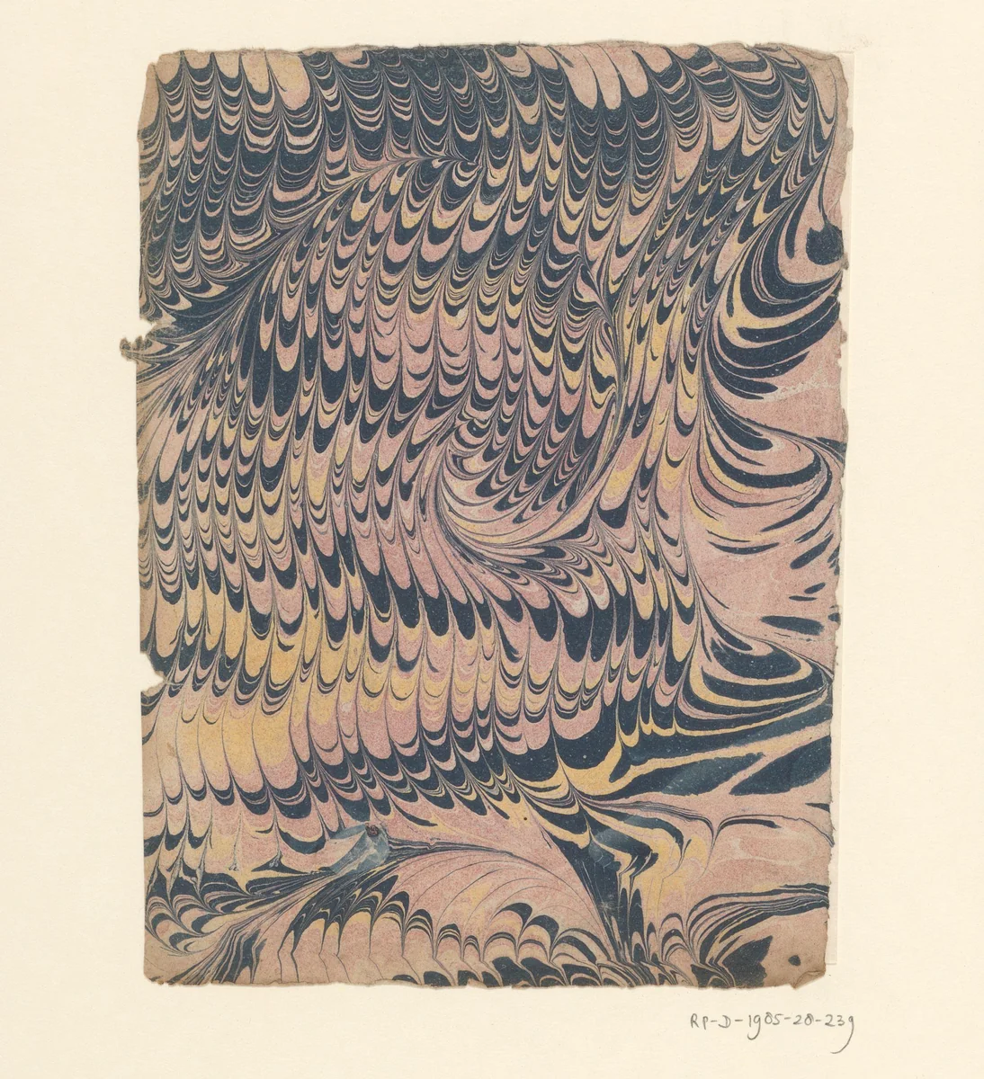 Spiraalmarmer in roze, blauw en geel by anonymous, other, 1700-1850